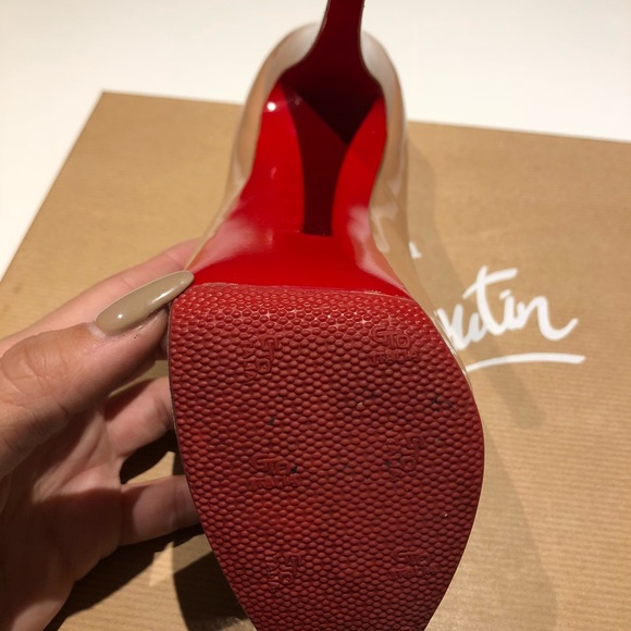Christian Louboutin Lady Peep Nude Patent Leather- Size 38.5 - Picture 2 of 8